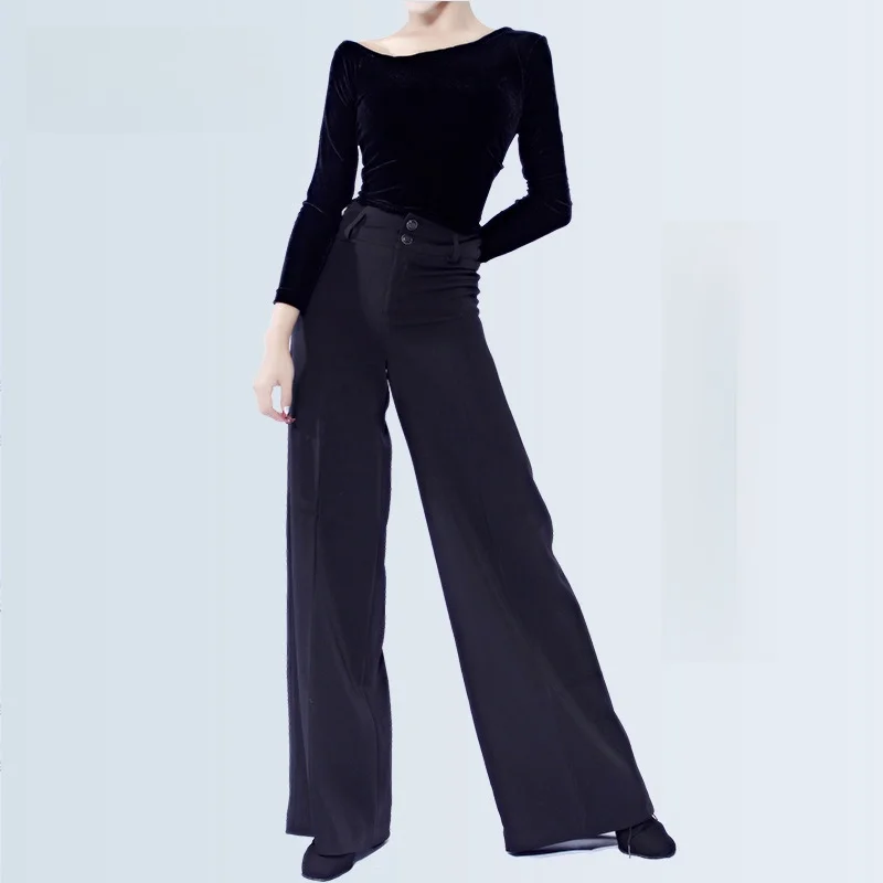 modern-dance-pants-women's-wide-leg-performance-double-buckle-square-dance-pants-adult-female-straight-cut-dance-trousers