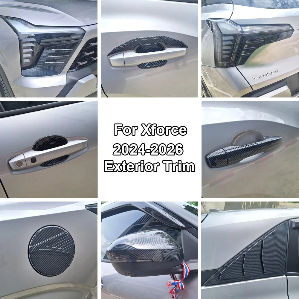 

Аксессуары для Mitsubishi Xforce 2024-2026 гг., внешняя дверная ручка, панель, зеркальная накладка, наклейка из углеродного волокна, Стайлинг