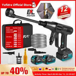 YOFIDRA 200Bar Pistola ad acqua per lavatrice per auto ad alta pressione senza spazzole 6 IN 1 Pistola a spruzzo per lavaggio giardino per pulizia per batteria Makita 18V