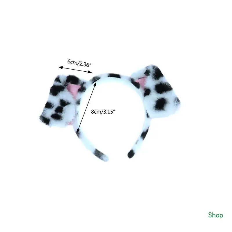 Dropship Lovely Plush Dog Ears Hair Hoop Simulation Animal Ear Headband for Halloween