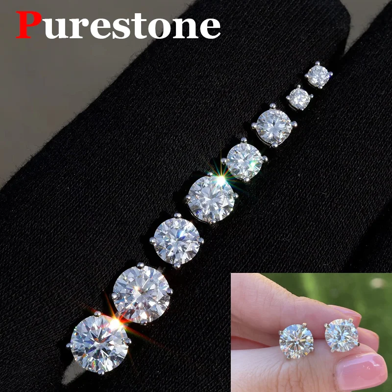 Pendiente de moissanita Premium de 0,5 CT-2ct para mujer, joyería de plata de ley 925 Original clásica, pendiente de diamante de moissanita