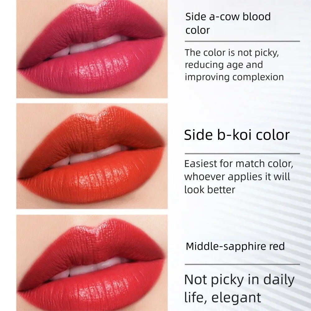Rouge à lèvres Tri Color imperméable, brillant à lèvres Pseudo naturel, développement des couleurs, tasse antiadhésive, vernis à lèvres nu pour femmes