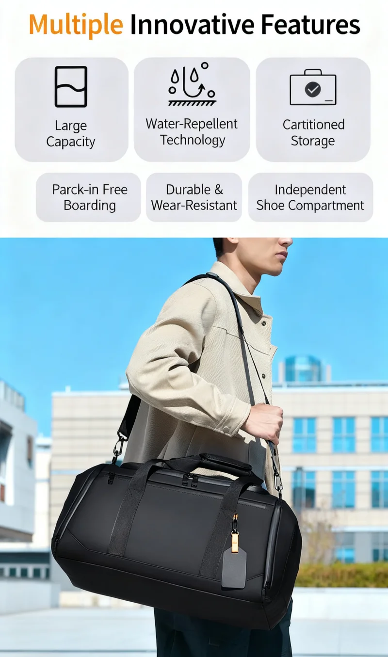 Travel Bag for Men and Women 2025 New Handheld Luggage Bag Large Capacity Sports Gym Bag Outdoor Storage Bag