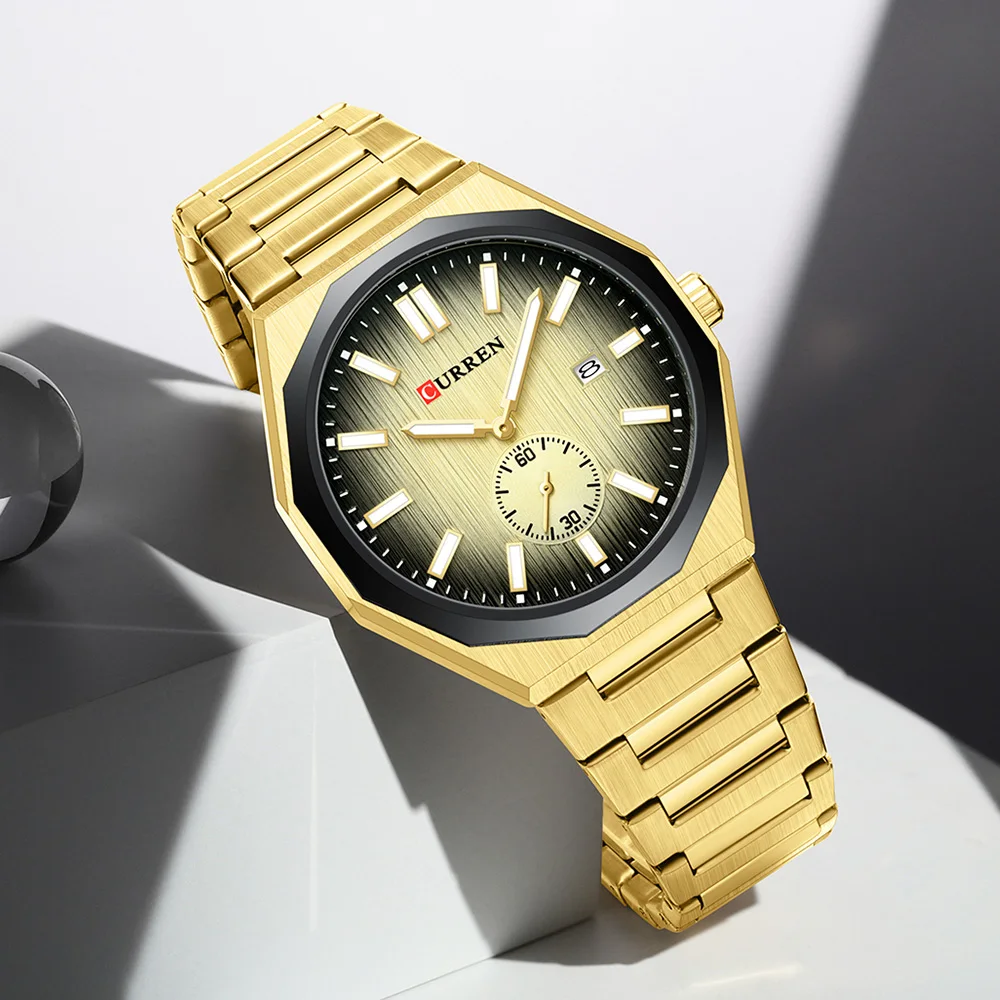 CURREN 8500 Men's Luxury Business Quartz Watch Luminous Date Stainless Steel Band Minimalist Waterproof  Relógio masculino