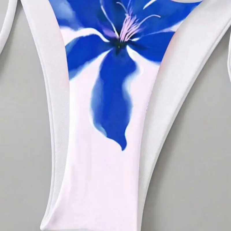 Traje baño 3 piezas para mujer con elegante tankini con falda y estampado flores que ofrece cobertura y tela suave para