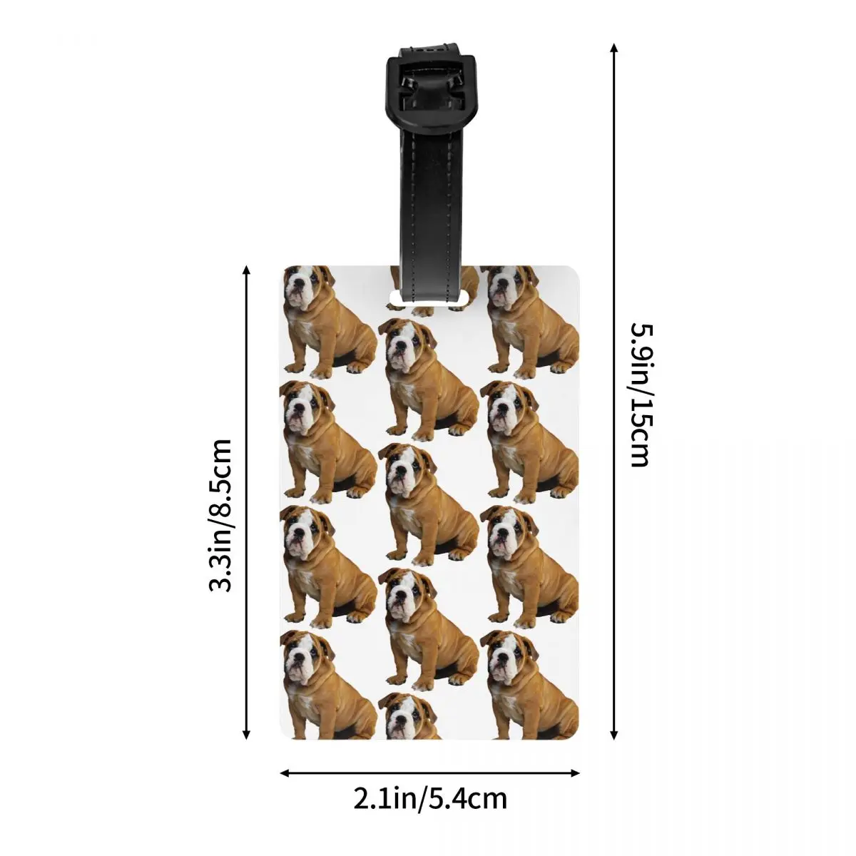 Etiquetas de equipaje personalizadas, etiqueta de identificación, cubierta de privacidad, Bulldog Inglés