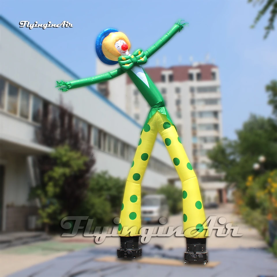 

Customized Inflatable Comical Clown Dancer 6m Advertising Tube Man Air Blown Bouncer With 2 Legs For Circus Show