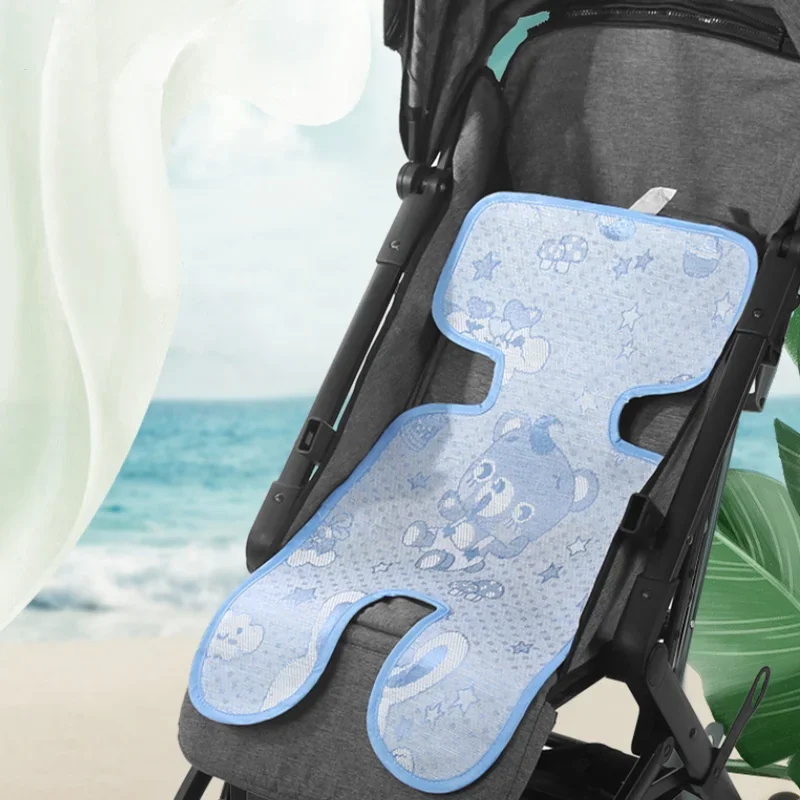 Summer Stroller Cooling Pad 3D Air Mesh Breathable Stroller Mat Mattress Baby Car Seat Cover Cushion for Newborn Ice silk33x70CM