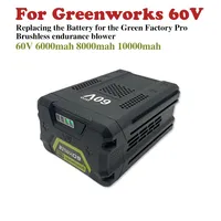 For Greenworks PRO 60V 6.0/8.0/10.0AhLithium Ion Battery Replacement 3X Longer Runtime,for brushless lawn mowing GD60AB, etc