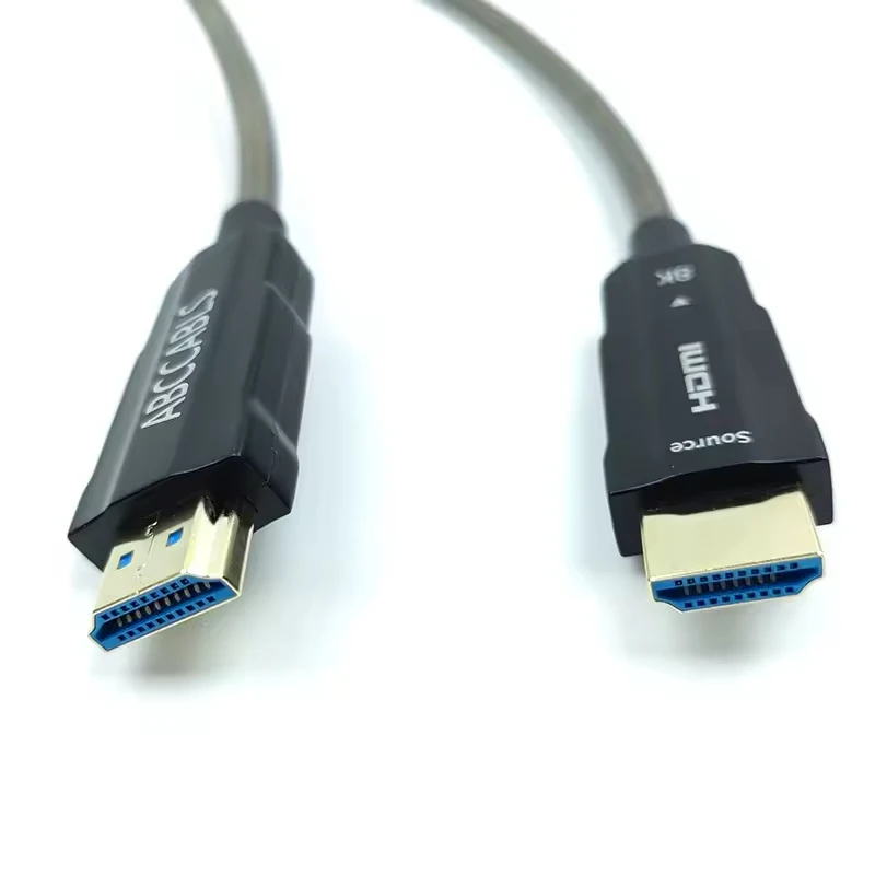 Armored Fiber HDMI 2.1 Cable 8K 60Hz 4K 120Hz 48Gbps with German Chip SUS304 Steel Armor 2T Crush Resistant Black PE Jacket