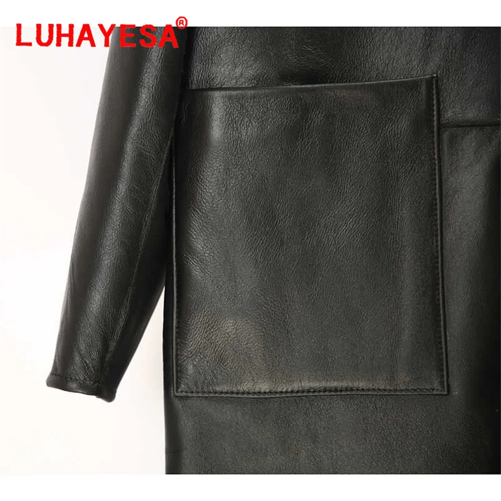 2024 Australia Merino Sheepskin Fur Shearling Women Extra Long Hooded Genuine Lamb Fur Outerwear