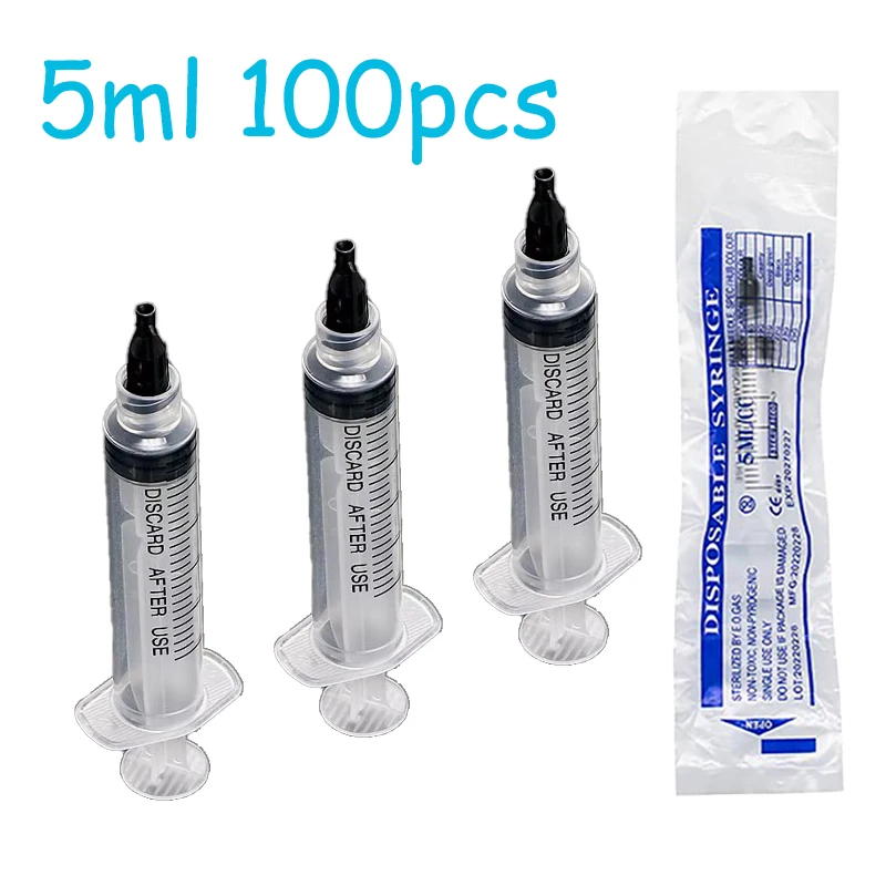 5ml 100PCS Luer Lock Syringe With Cap Individually Sealed Suitable for Feeding Pets,Liquid Dispensing Tools, Lab Measuring
