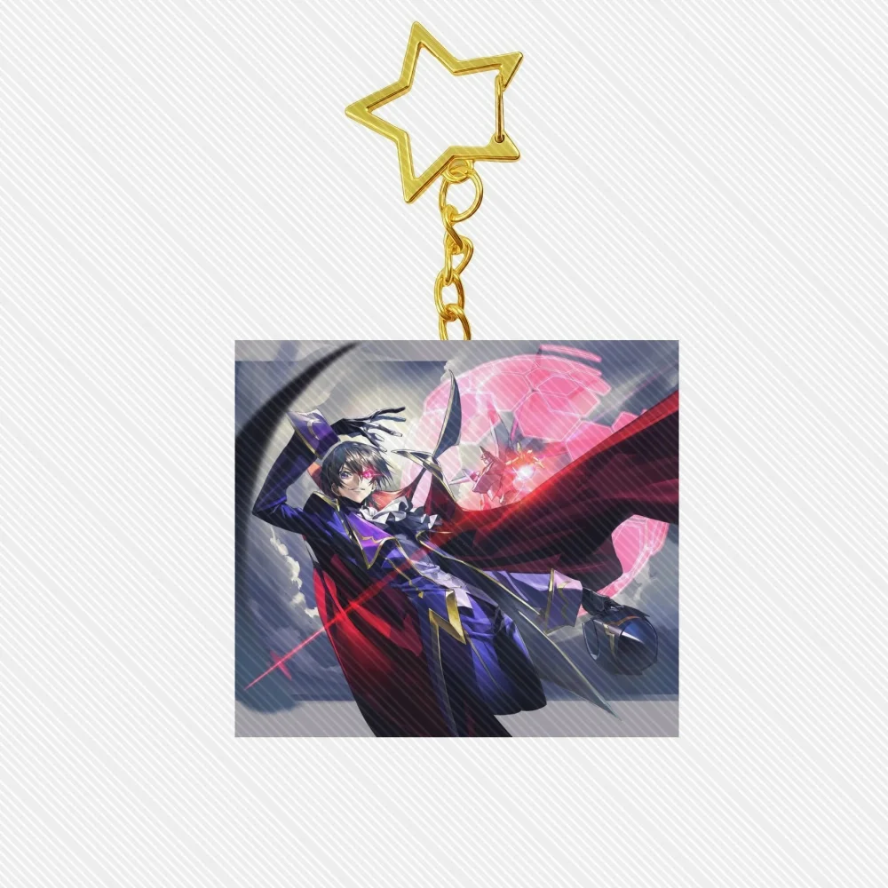 6cm Anime Lelouch Lamperouge Acrylic Keychain Characteristic Characters Ornament Accessories Goods Collection Christmas Gifts