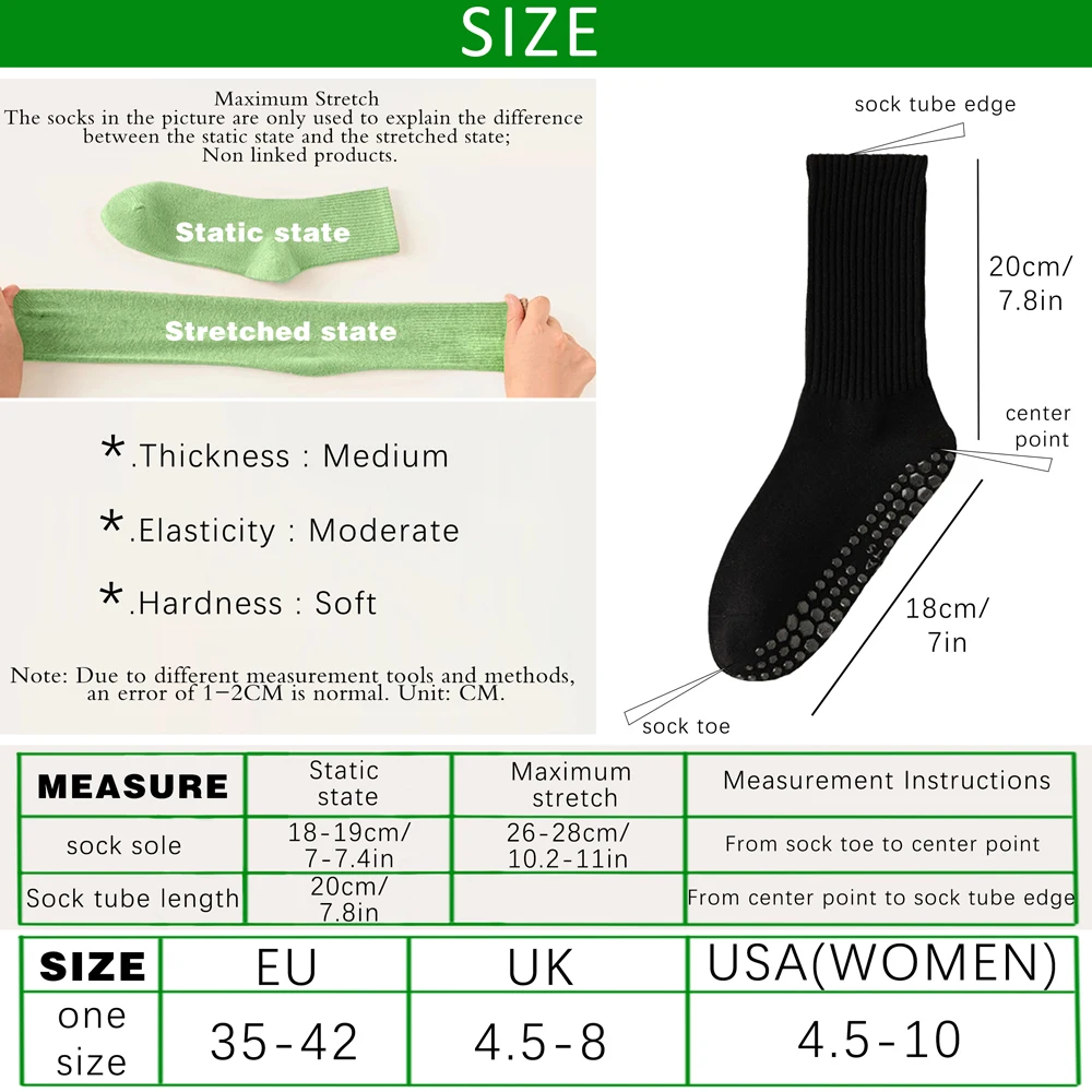 3 Pairs of Cotton Anti Slip Yoga Socks Medium Length Socks Solid Color Fitness Pilates Women\'s Sports Socks
