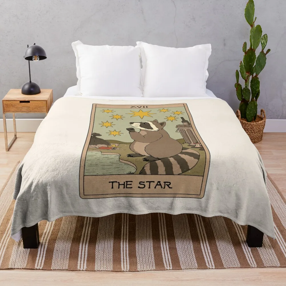 

The Star - Raccoons Tarot Throw Blanket manga Quilt Blanket Soft Plaid Blanket For Baby Softest Blanket