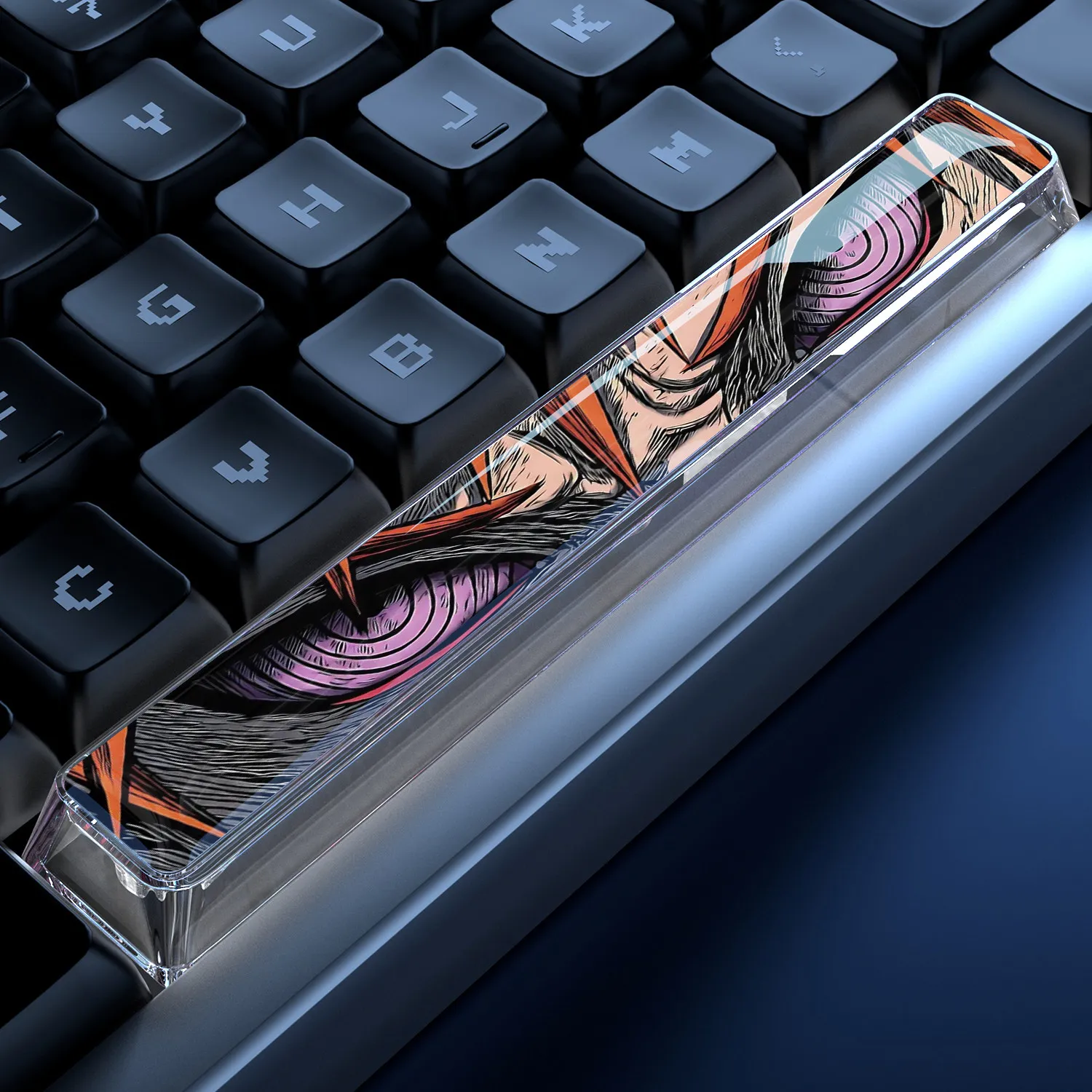 Uzumaki Naruto 6.25u Glue Translucent Keycap Anime Cartoon Creative Naruto Uchiha Sasuke Cross-axis Mechanical Keyboard Keycap
