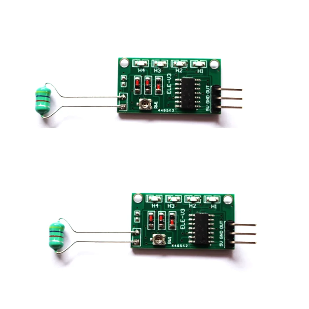 Two electromagnetic wave detection sensors with voltage output and LED display intensity