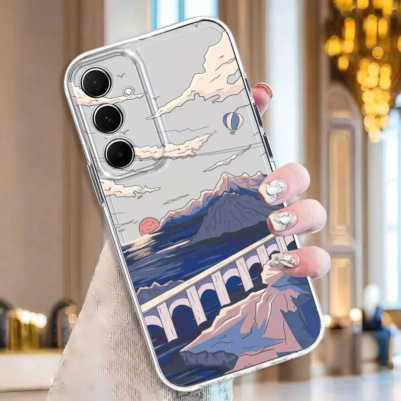 

Creative Landscape Pattern For Samsung Galaxy A73 A72 A71 A55 A54 A53 A52 A51 A33 A25 A22 A15 A14 A05 TPU Transparent Phone Case