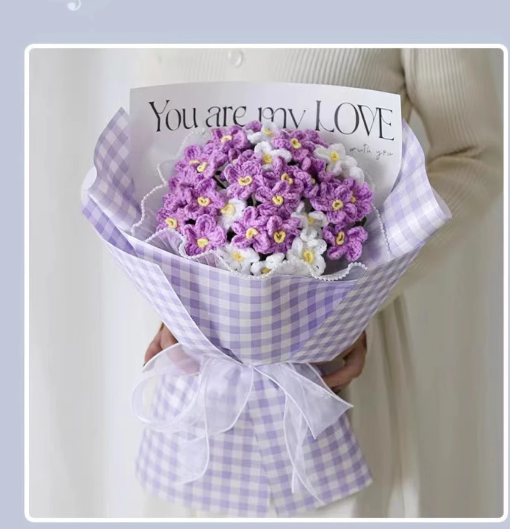 

Internet celebrity ins style hand-woven bouquet diy material package homemade hand-woven forget-me-not artificial flowers for be