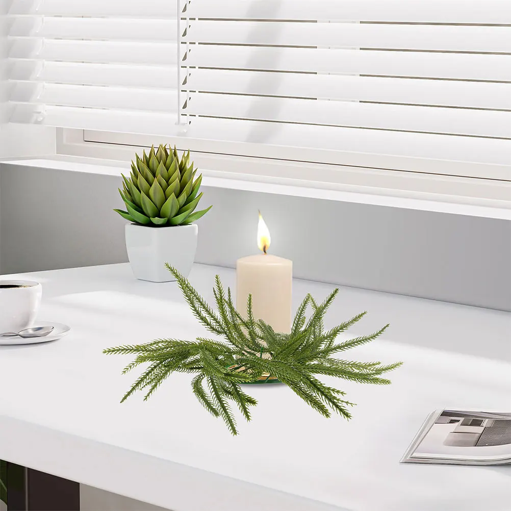 

Pine Wreath Ring Artificial Greenery Holder Farmhouse Table Centerpiece Holiday Party Christmas Wedding Decor Mini Wreath