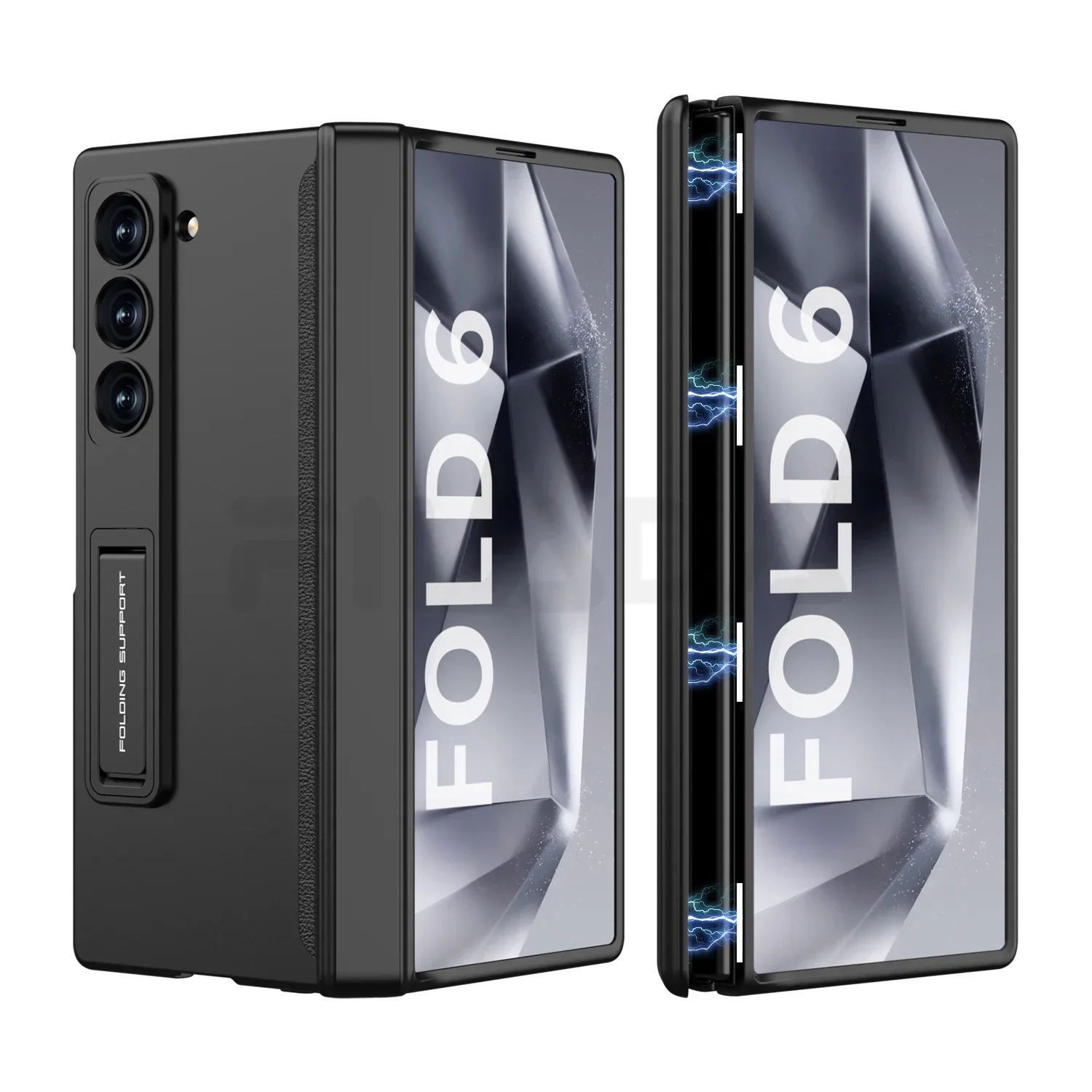 GKK Magnetic Hinge Armor Holder Case For Samsung Galaxy Z Fold 7 6 5 4 3 Stand Matte Hard PC Cover For Samsung Z Fold 6 5 Case