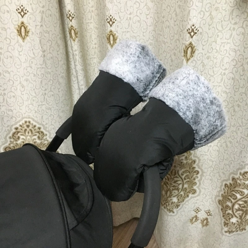 1 Pair 360 Degree Warm Mittens For Parents Pushing Strollers In Snow Condition