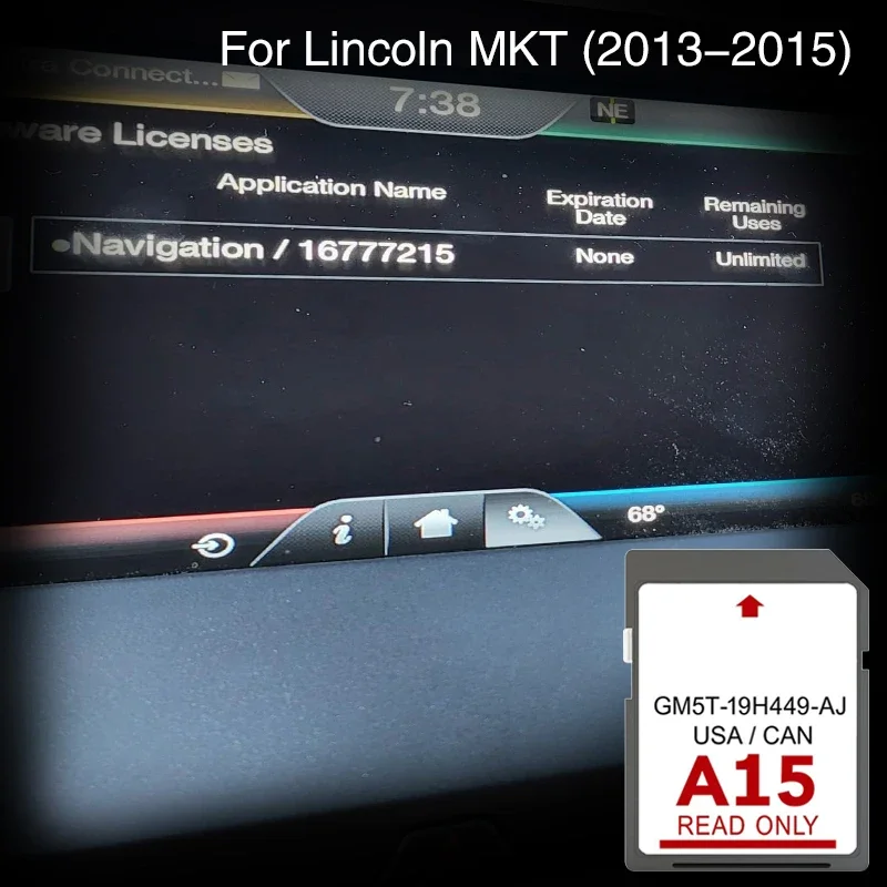 

for Lincoln MKT from 2013 to 2015 GM5T-19H449-AJ USA CAN Mex North A15 Maps Gps Navigation for Lincoln Car NAVI Accessories