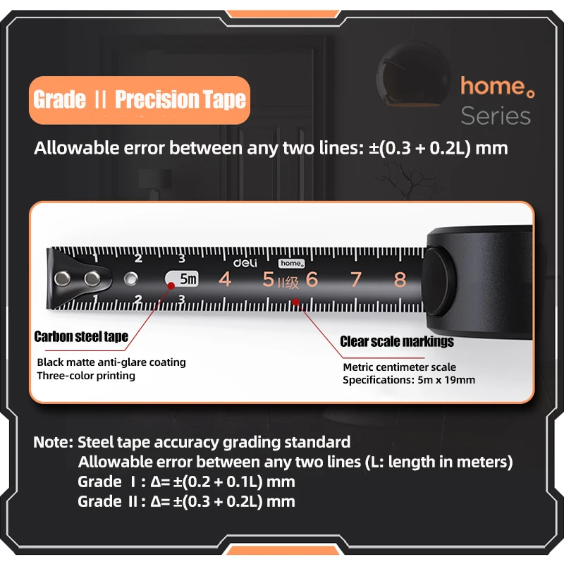 ديلي 5 متر أشرطة القياس سميكة عالية الدقة الصلب شريط القياس متعدد الوظائف المنزلية النجارة أدوات قياس المحمولة #3