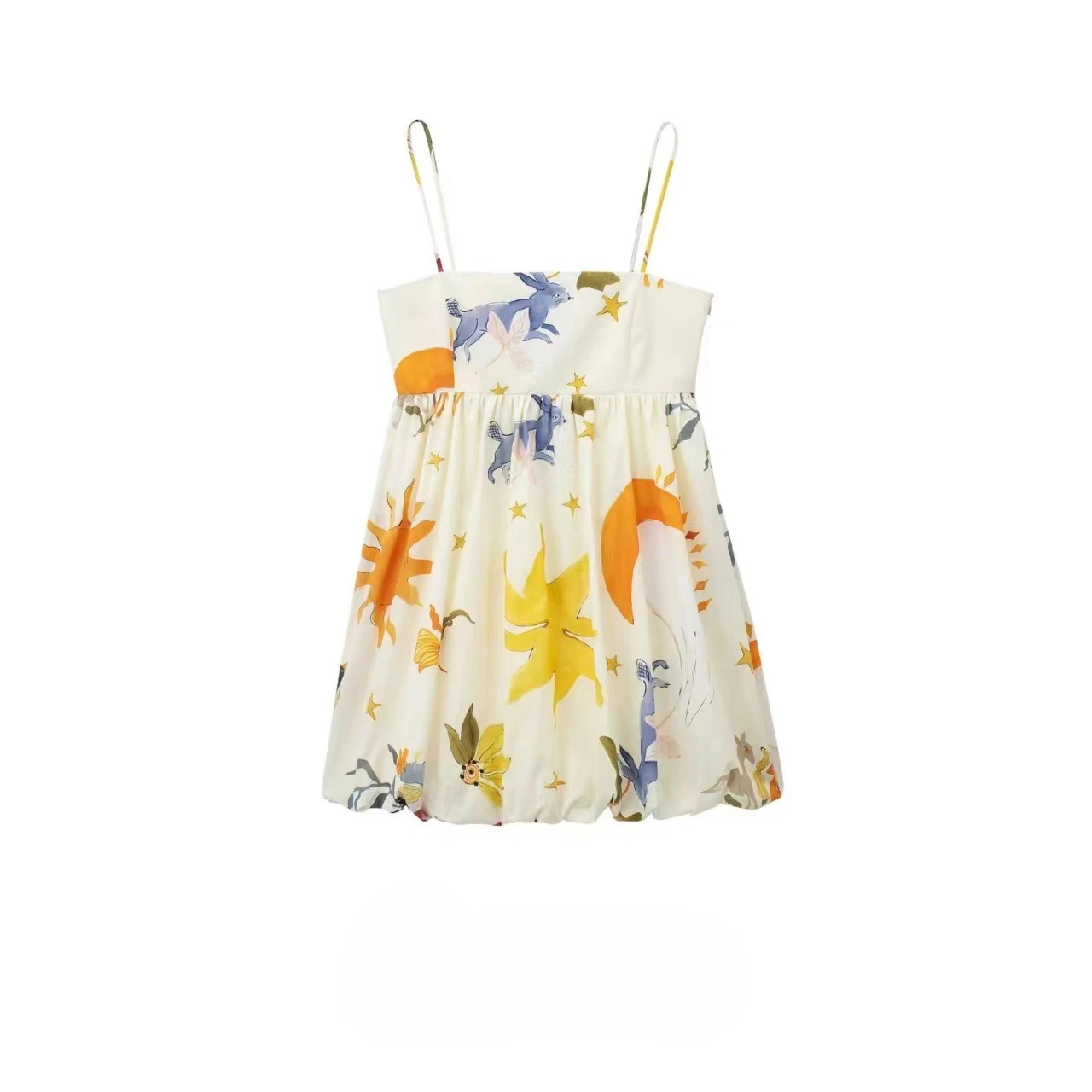 

2025 Summer New Women's Fashion, Leisure and Elegance Printed Short Skirt Sling Sleeveless Dress