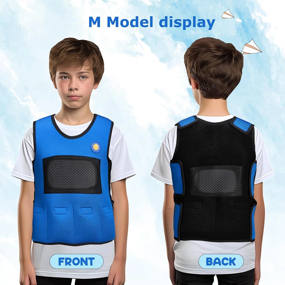 TOPARCHERY Weighted Vest for Kids Adjustable Weights for Kids Provide Deep Pressure Comfort compression Vest for Kids