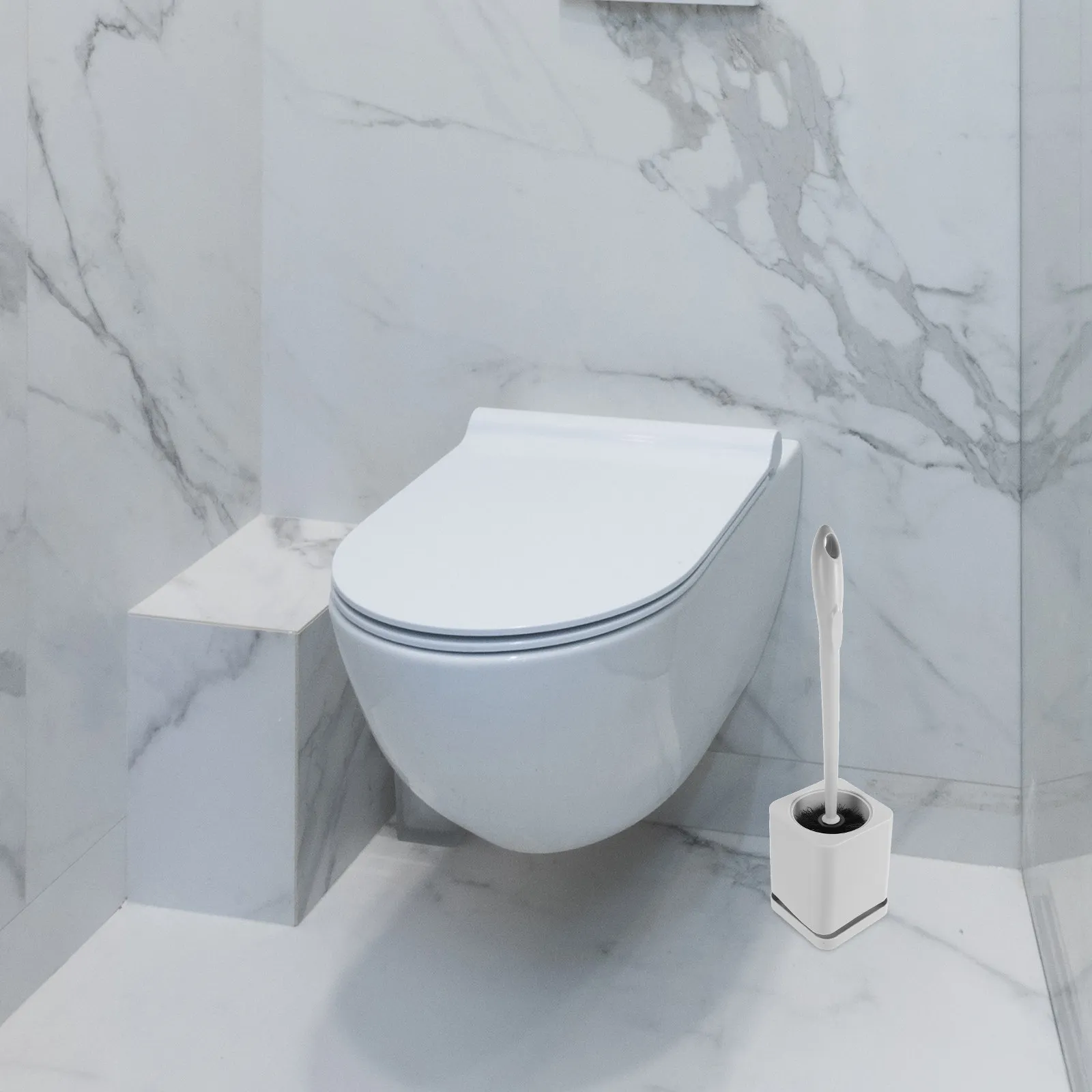 

Щетка для унитаза с длинной ручкой, пластиковая, для домашней уборки ванной комнаты, с подставкой-держателем, предотвращающая запахи, принадлежности для чистки туалета