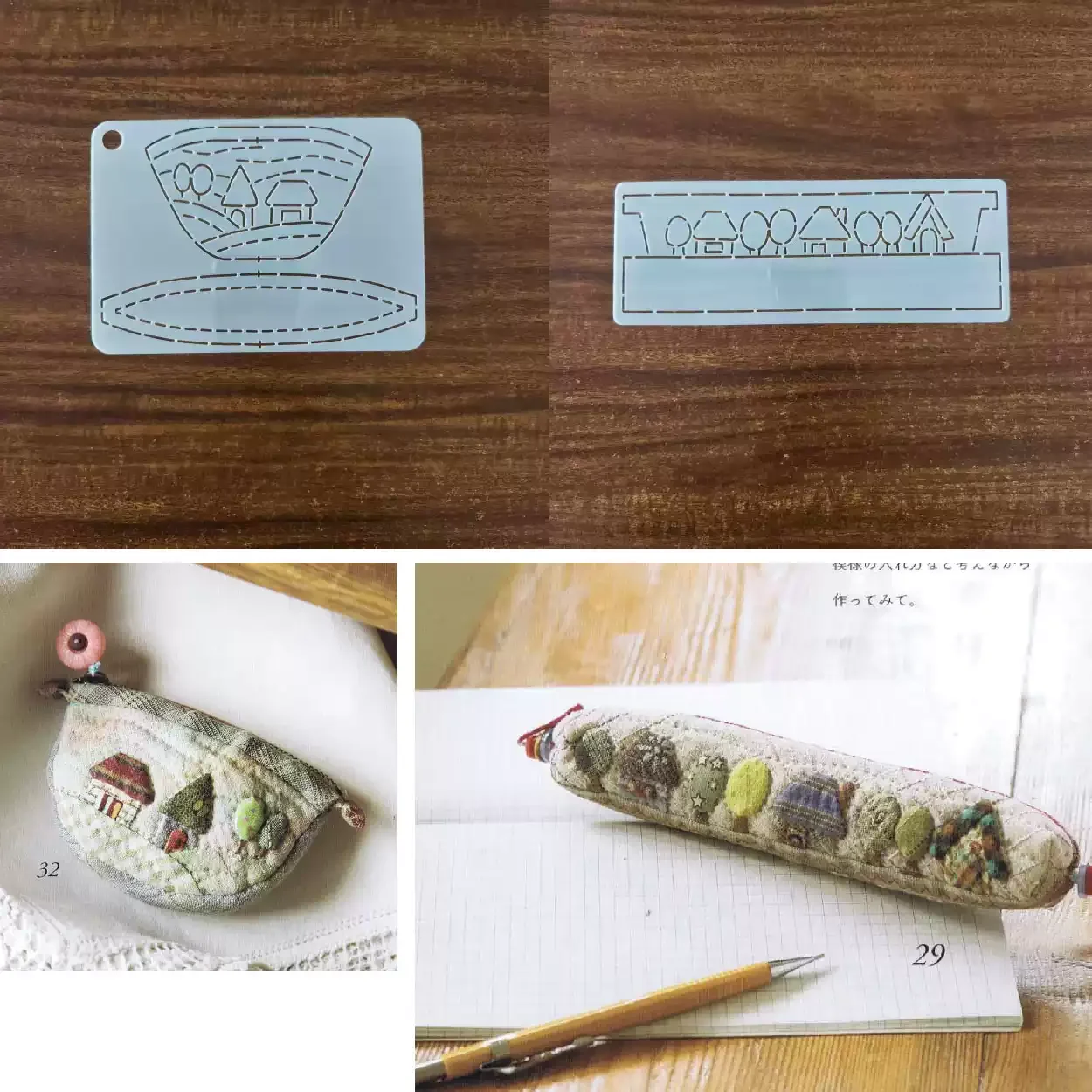Reusable PET formwork for Embroidery,coaster Fabric Drawing tool Purse Mini Pencil Bag Quilting Template Sashiko Stencil