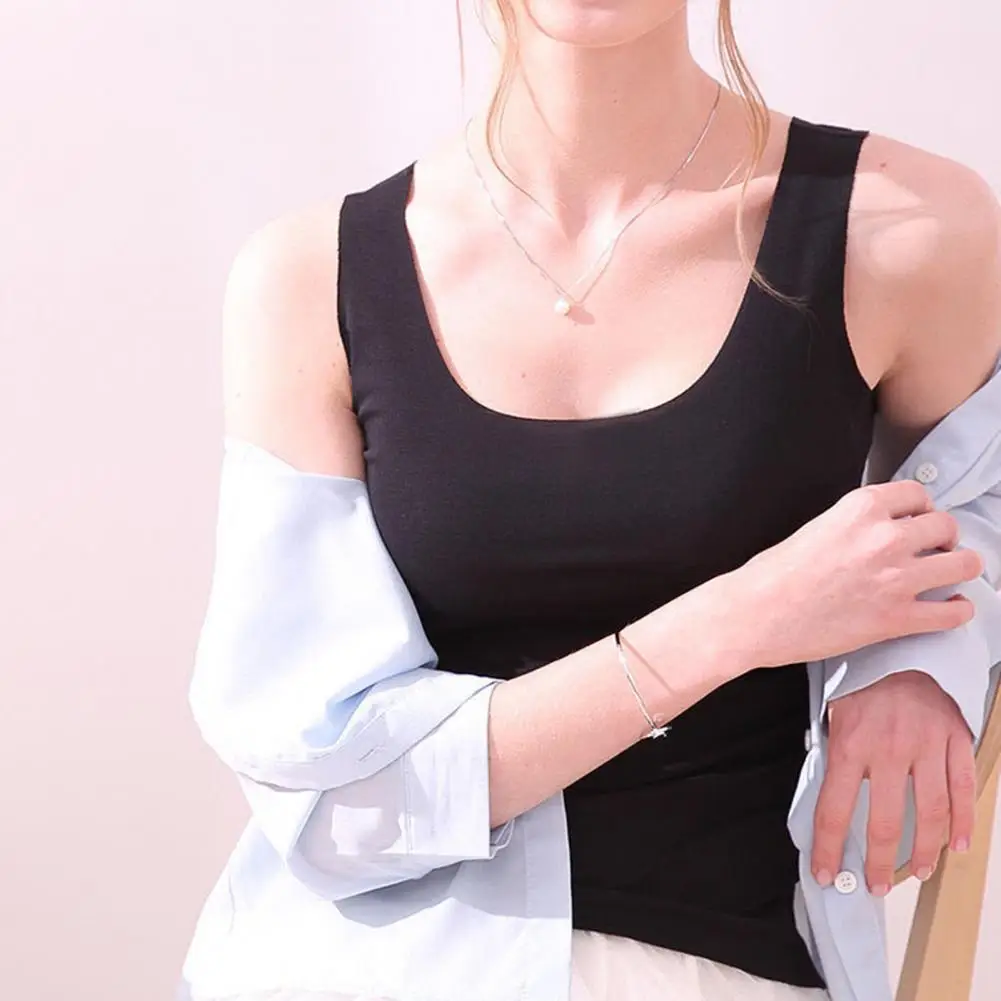 Women Vest T-shirt Summer Seamless Ice Silk Vest Women Wear Undershirt Underwear All Match Casual Tank Tops Women Blouse Camis