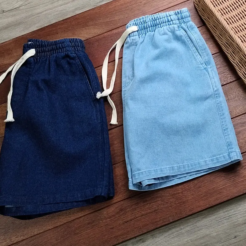 Washed denim 100 cotton! Men's fashion retro trendy denim shorts capris