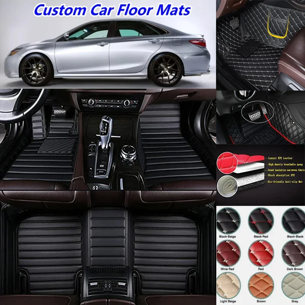 all weather Car Floor Mats For BMW 2 Active Tourer F45 GranTourer F46 2013-2023 Auto Carpets Foot floor liners Accessorie