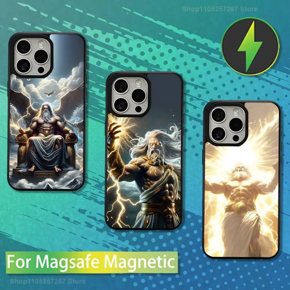 

Greek Art Zeus Mythology For iPhone 15,Mini,13,Max,11,12,Pro,16,17,14,Plus,For Magsafe,Magnetic Wireless Charging Case