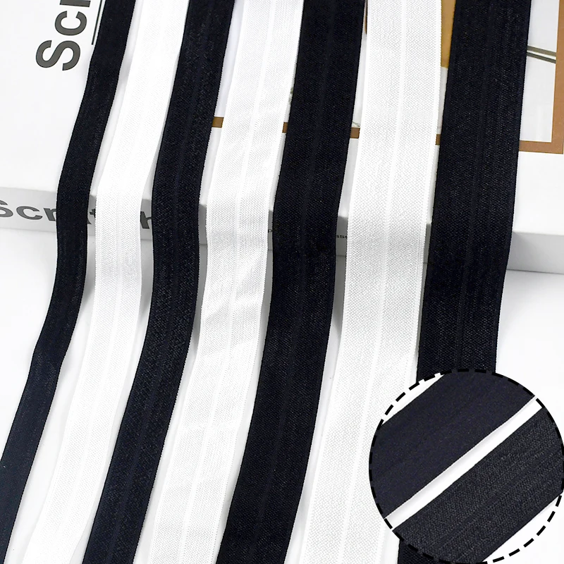 Bande élastique pliable en Spandex, 2-10M, 10-25mm, bandes de caoutchouc en Satin solide, cravate pour cheveux, bandeau, garniture en dentelle, vêtements, accessoires de couture