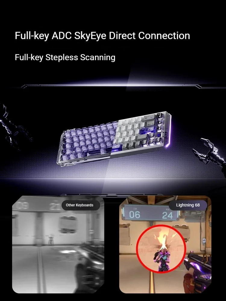 VGN Lightning 68 Magnetic Switch Keyboard Wired Mechanical Keyboard All-aluminum Keyboard E-sports Game Keyboard For Gamer Fps