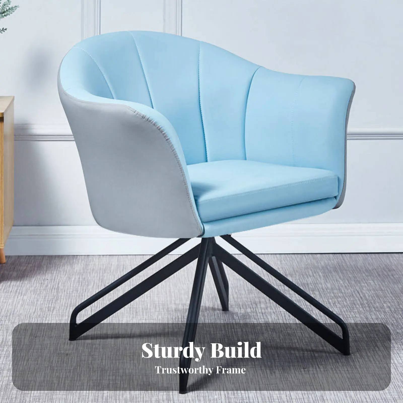 

Комплект из 3 предметов: вращающееся кресло-ракушка и стол, современный минималистичный дизайн, мебель для отдыха, легко чистится, глубокая обивка