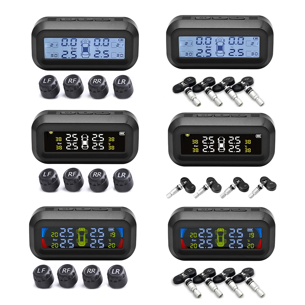 

Solar TPMS AN-10C LCD Digital Display Car Tire Pressure Monitoring Alarm System Auto Replacement Parts Monitor Systems