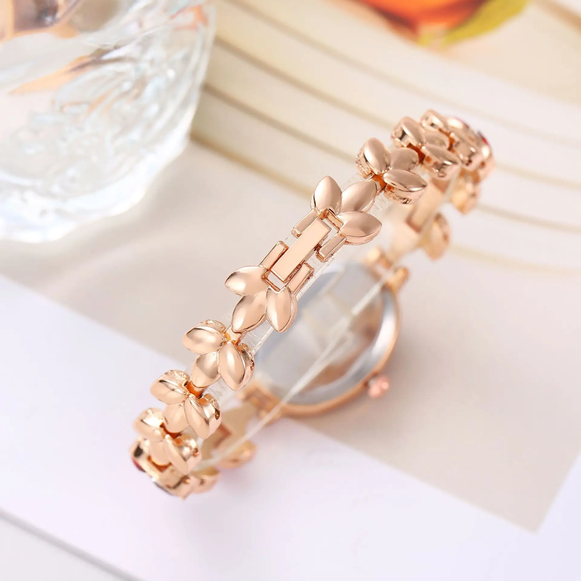 UTHAI L91 Watch For Women Wheat Ear Bracelet Watch Violet Petals Waterproof Light Luxury Jewelry Female Fashion Quartz Watches