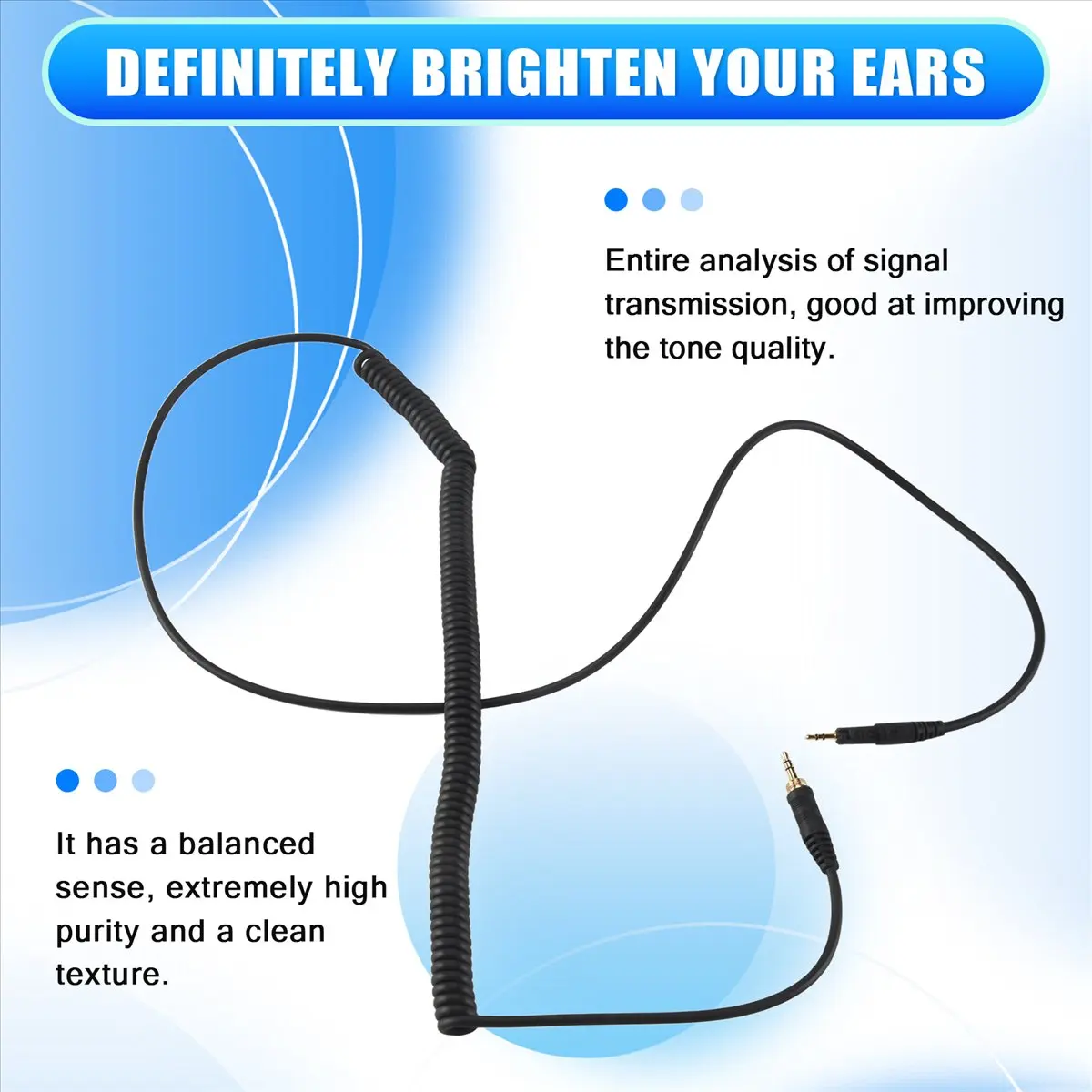 Essential Replacement Audio Cable for M50X M40X Headphones Black 23 AugT2