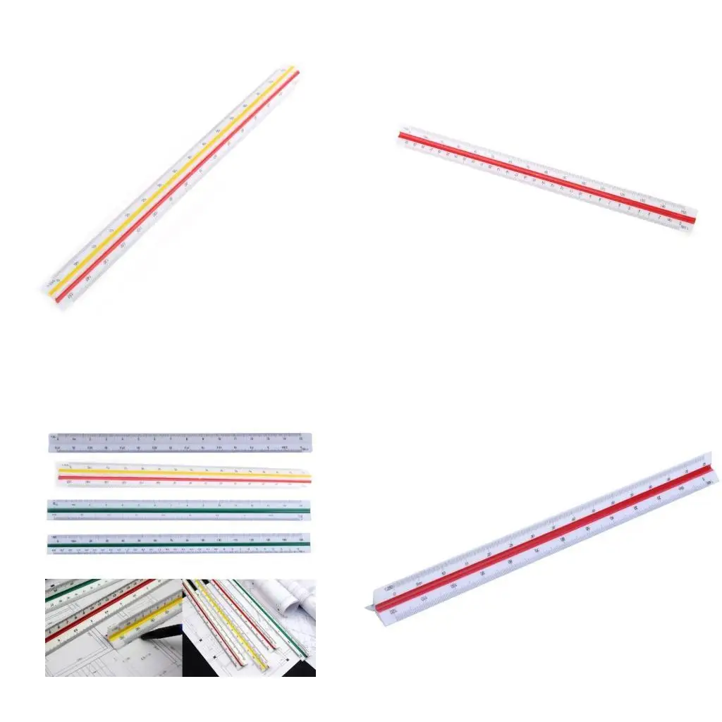 

652F StationeryDrafting Tool Architect Engineer Scale Ruler Triangular Ruler 300mm