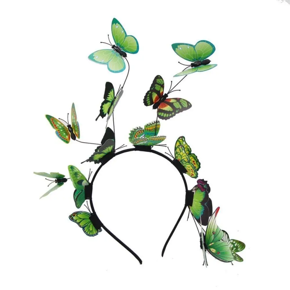 Exquisite PE Super Fairy Wreath Headband Wreath Prop Hair Accessory Flower Garland Hair Bands Butterfly Headband Wedding