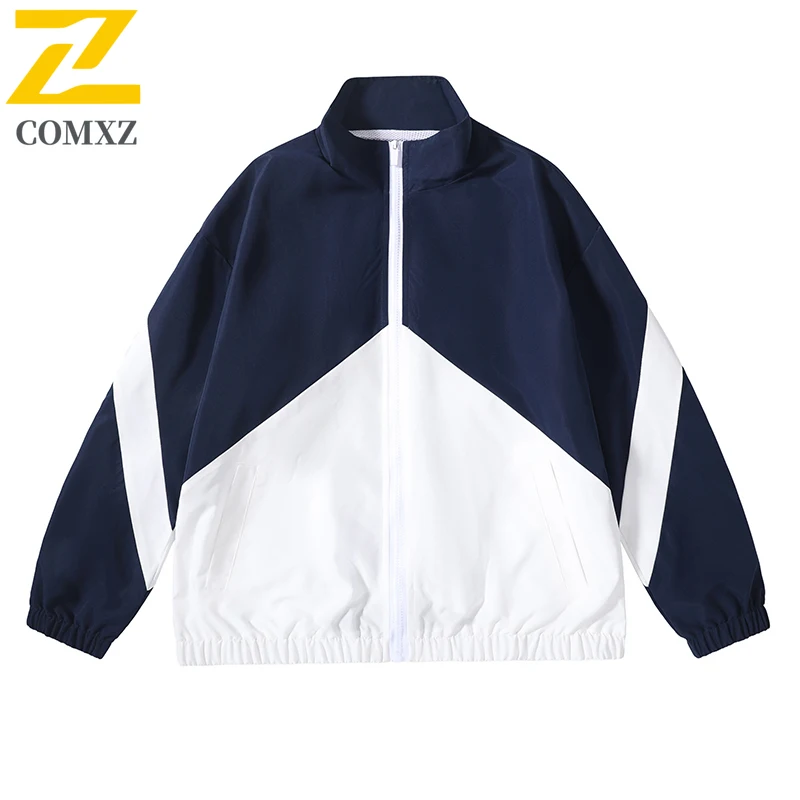 

Men's Casual Jacket 2025 New Color Blocked Fashion Versatile Windproof Breathable Stand Up Collar Jacket Street Commuting Jacket