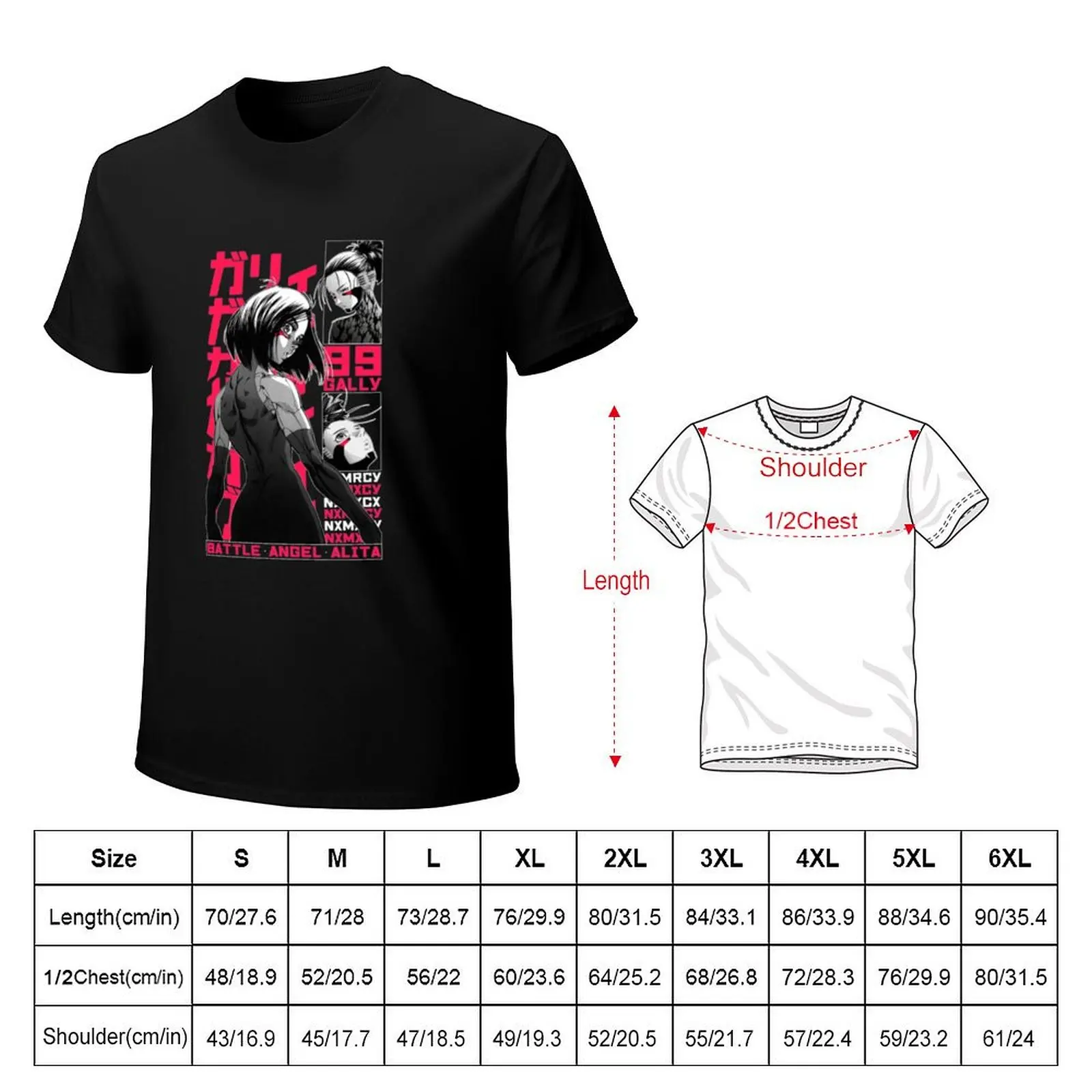 Gunnm T-Shirt Non-Shrink Basic Cotton T-Shirt