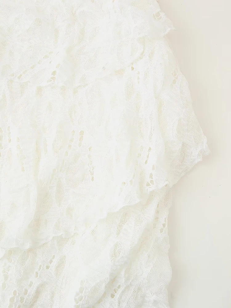 Estilo europeu e americano verão novos produtos roupas femininas suspender versátil renda em camadas vestido decorativo