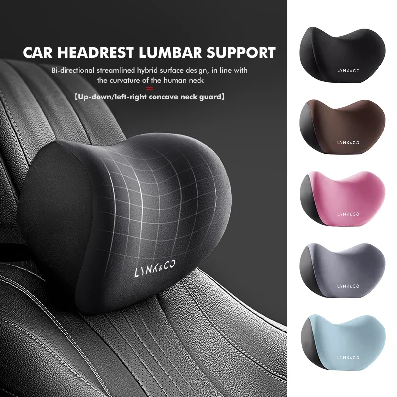 Juego de Reposacabezas y Soporte Lumbar Ergonómico para Auto, Cojín de Espuma Viscoelástica para el Cuello, Funda de Felpa Transpirable, Comodidad Interior Universal para Vehículos