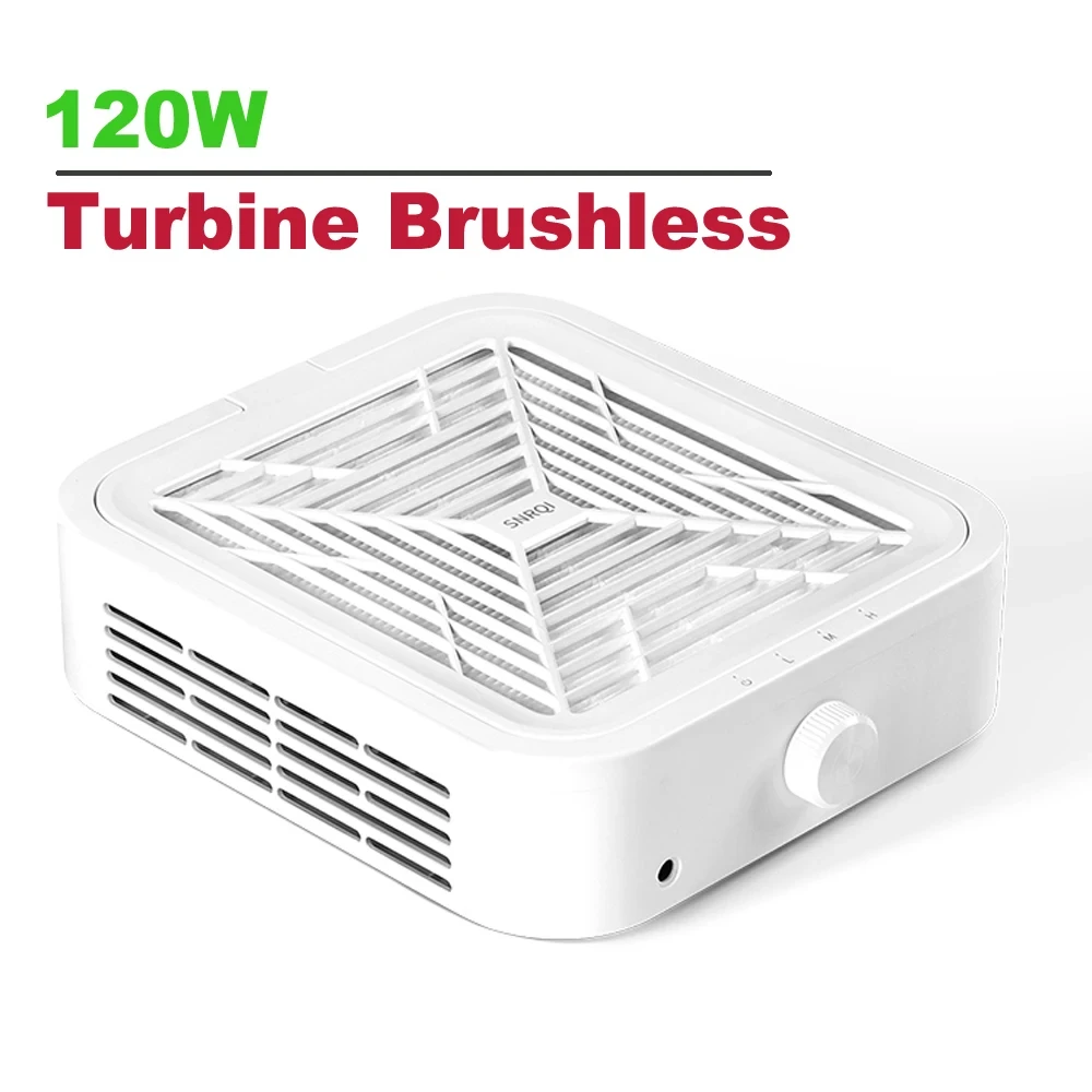 

120W Brushless Nail Dust Remover Strong Suction Nail Vacuum Cleaner for Manicure with Removable Filter Speed Adjustable