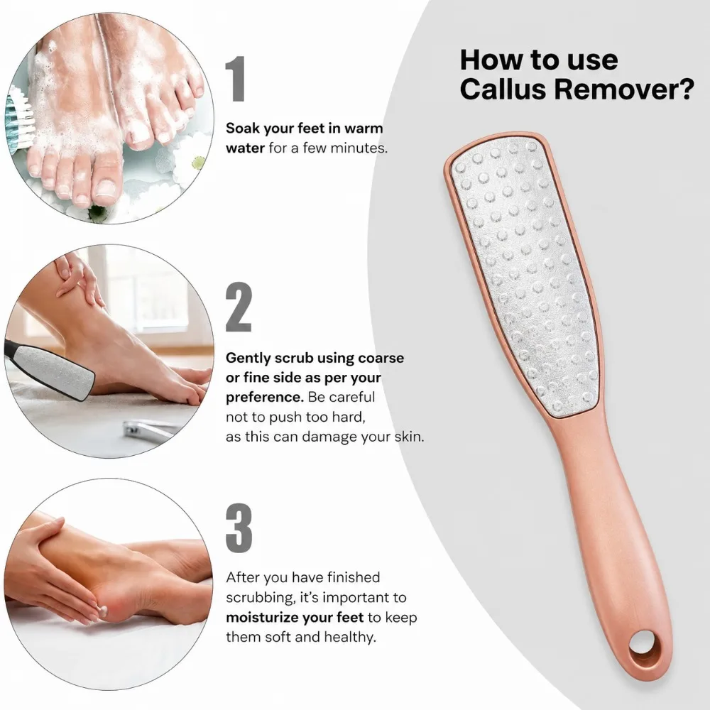 ​Stainless Steel Dual Sided Foot File Dead Skin Callus Remover Pedicure Tools Heel Scratcher Files Artifact Exfoliating Calluses